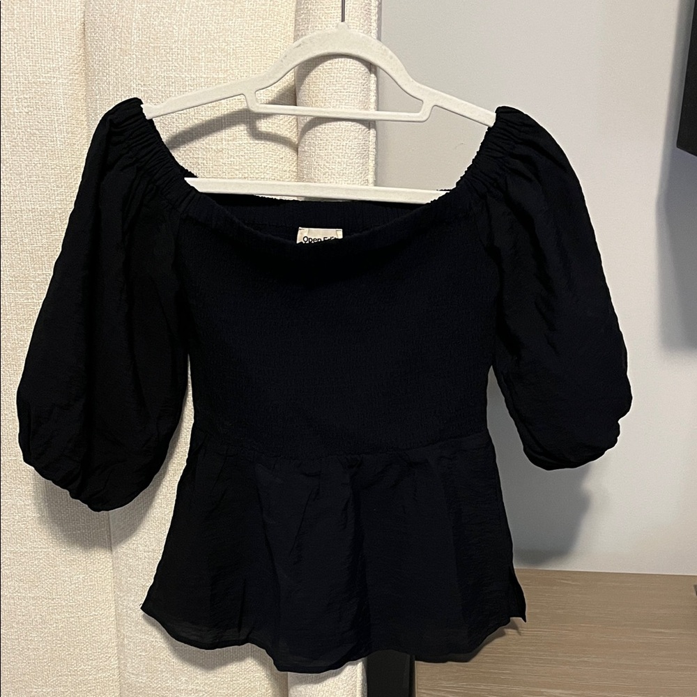 Chic Black Off-Shoulder Blouse